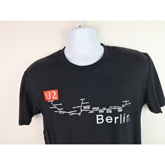 U2 Rock Band Berlin Subway Layout Black Tshirt Size Medium - Picture 2 of 6